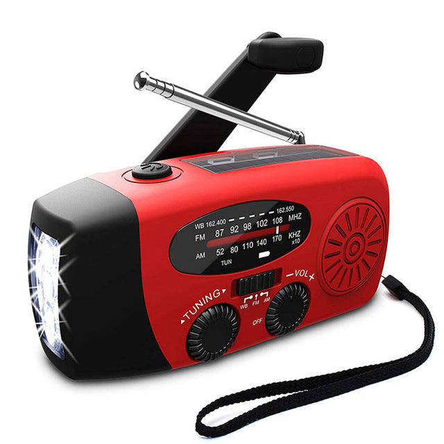 Solar-Radio mit Handkurbel und USB-Anschluss